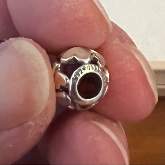 Pandora 14kt gold &silver hearts all around bracelet charm NEW - Picture 3 of 5